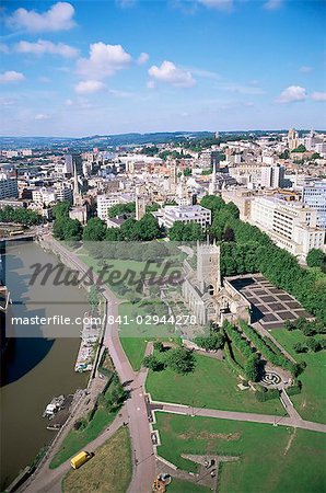 Blick vom Schloss grün in der Stadt centre, Bristol, England, Vereinigtes Königreich, Europa