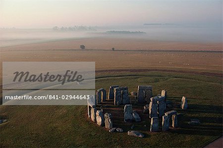 Vue aérienne de Stonehenge, patrimoine mondial de l'UNESCO, dans le Wiltshire, Angleterre, Royaume-Uni, Europe