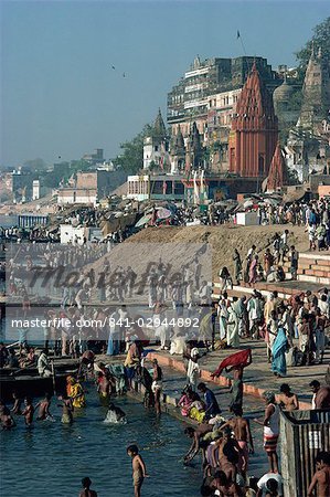 Ghats on the River Ganges, Varanasi, Uttar Pradesh state, India, Asia