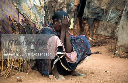 Portrait of woman in distress, Ethiopia, Africa