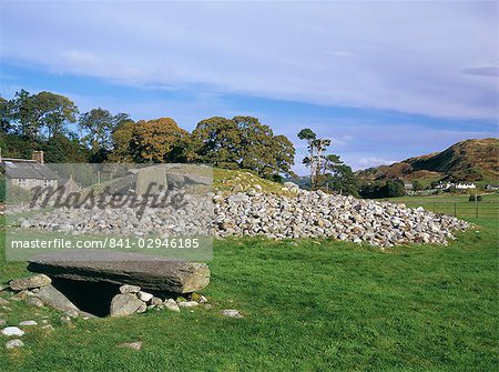 Nether Largie Sud Cairne, cairn funéraire, partie du Néolithique et cimetière de linéaire de l'âge du Bronze, Kilmartin Glen, Argyll and Bute, Ecosse, Royaume-Uni, Europe