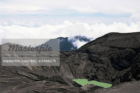 Third crater from the summit of Irazu, highest in Costa Rica at 3432m, last erupted 1994, Parque Nacional Volcan Irazu, Cartago, Costa Rica, Central America