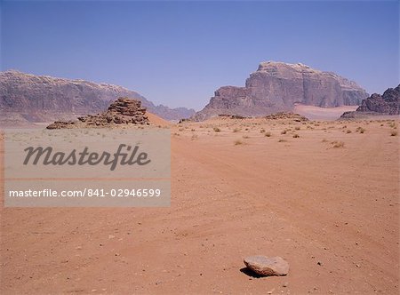 Paysage aride, Wadi Rum, Jordanie, Moyen-Orient