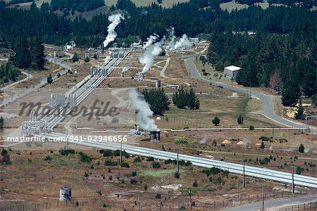 Geothermal power station près de Taupo, Wairakei, North Island, Nouvelle-Zélande, Pacifique