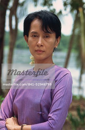 Aung San Suu Kyi at home, Rangoon, Myanmar (Burma), Asia