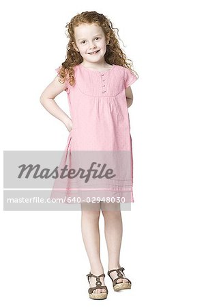 girl in a pink dress