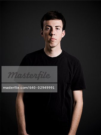 man in a black t-shirt