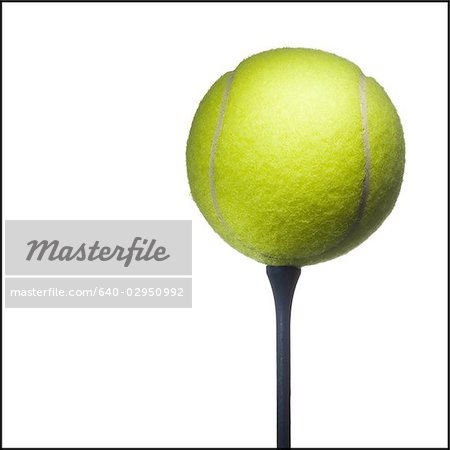 tennis ball on a tee