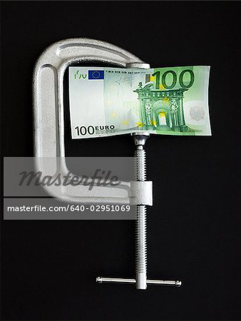 euro in a clamp