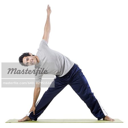 man doing yoga