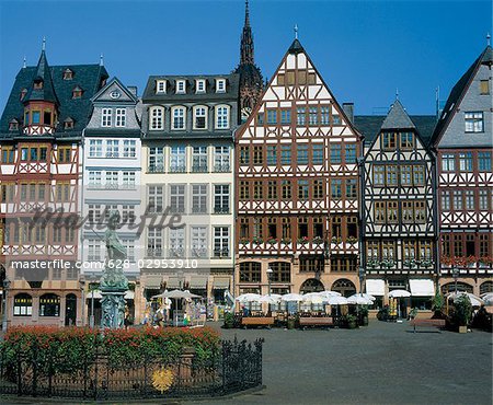 Maisons à colombages au Roemer, Francfort-sur-le-main, Hesse, Allemagne