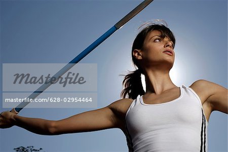 Woman throwing javelin