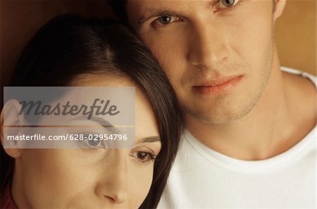 Portrait of a brownhaired Woman and her Partner - Togetherness - Relationship