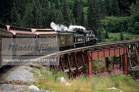 White Pass & Yukon Route Railroad sur Tressel SE AK été près de Skagway