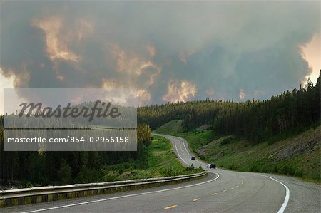 Forest Fire entlang AK Hwy Yukon Territory Kanada Sommer nahe Teslin