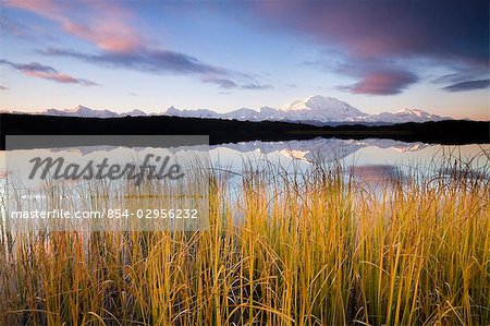 Morning view of Mt.Mckinley in the fall Denali National Park Alaska