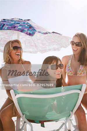 Women Laughing on Beach