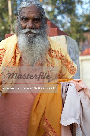 Porträt des Mannes, Rishikesh, Uttarakhand, Indien