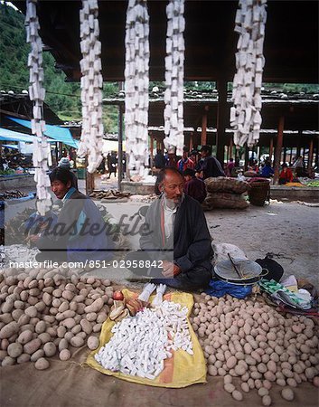 Scène de marché, Thimphu, Bhoutan