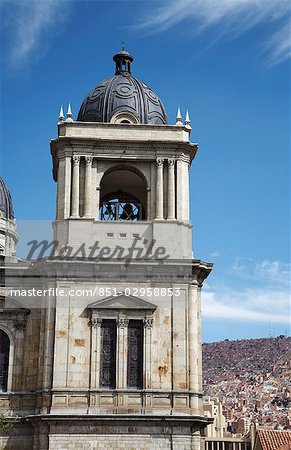 Cathedral and city,La Paz,Bolivia