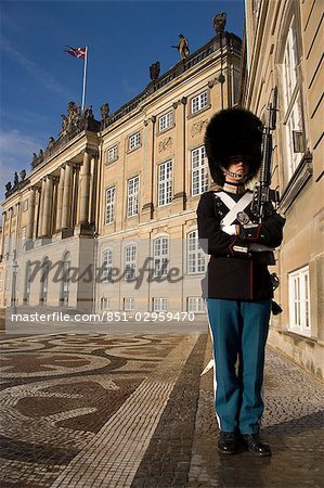 Guard outside Amalienborg Royal Palace,Copenhagen,Denmark