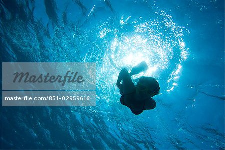 Woman snorkeling in Red Sea,Giftun Island,Hurghada,Egypt