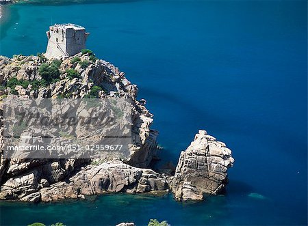 Uhrturm, Aregna, Haute-Balagne, Korsika, Frankreich