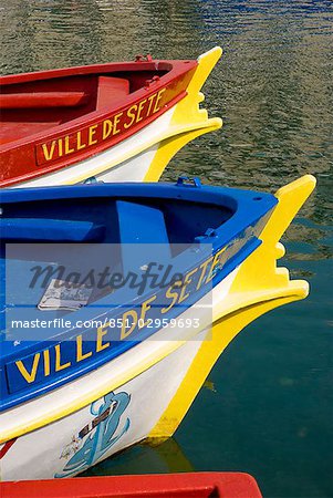 Boats floating in water,Sete,Herault,Languedoc-Roussillon,France