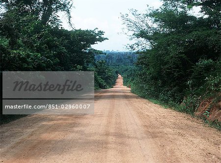 Long dirt track,Kakum Park Rainforest,Central Region,Ghana Long dirt track,Kakum Park Rainforest,Central Region,Ghana