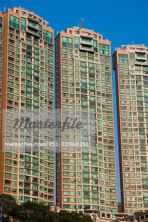 Blocs de tour d'habitation, Hong Kong, Chine