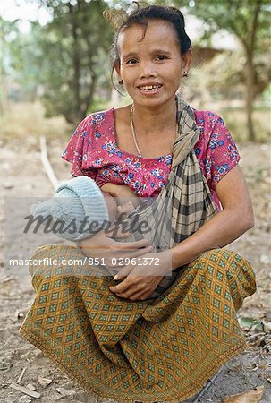 Mother breastfeeding,Savannakhet,Laos