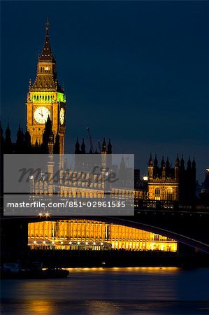Big Ben à nuit, Londres, Angleterre, Royaume-Uni