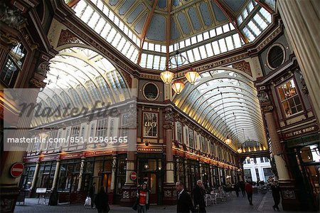 Covered Victorian arcade,Leadenhall Market,City,London,England,UK