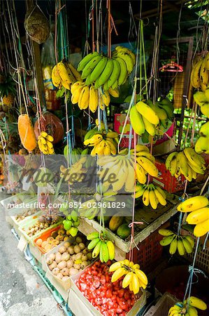 Fruit de décrochage vendant des fruits des, Pulau Pinang, Malaisie