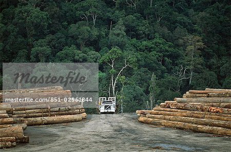 Entwaldung entlang Rejang River, Sarawak, Borneo, Malaysia