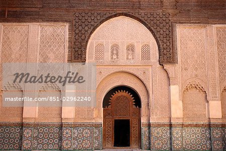 Eingang zum Ben Youssef Madrassa, Marrakesch, Marokko