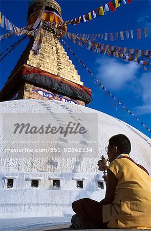 Monk,Bodhnath,Kathmandu,Nepal