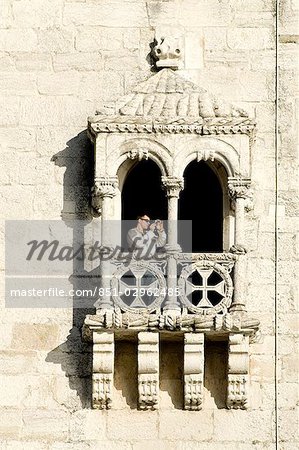 Touristiques photographier depuis la tour de Belem, Belem, Portugal