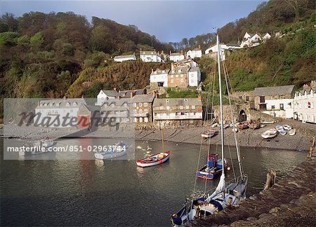 Boats and harbour,Clovelly,North Devon,England