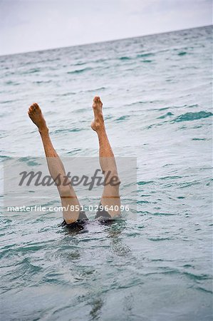 Beine ragte aus dem Meer, Jupiter, Florida, USA