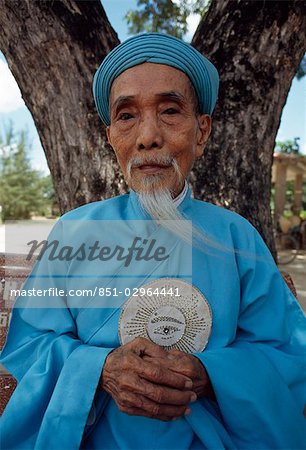 Anbeter, Cau Dai Temple.Tay Ninh, Ho-Chi-Minh-Stadt, Vietnam