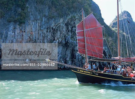 Eroded rocks at Phang Nga Bay, Thailand