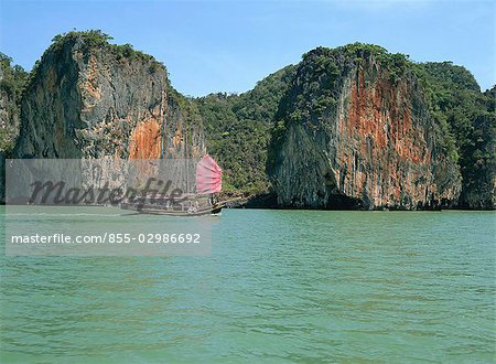 Chinese junk cruise at Phang Nga Bay, Thailand