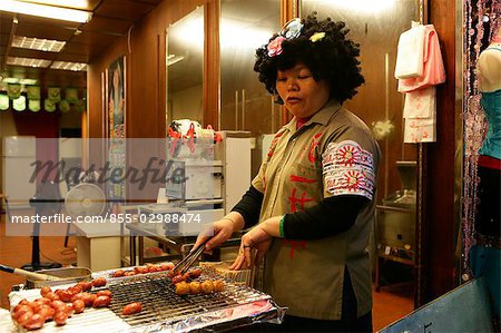 A  shope of grilled food at Jiufeng, Taipei, Taiwan