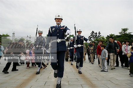 The changing guard ceremony at Martyrs' Shrine, Taipei, Taiwan