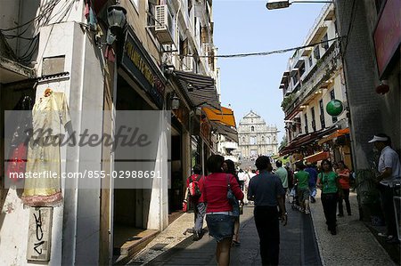Streets by the Ruins of St. Paul cathedral, Macau