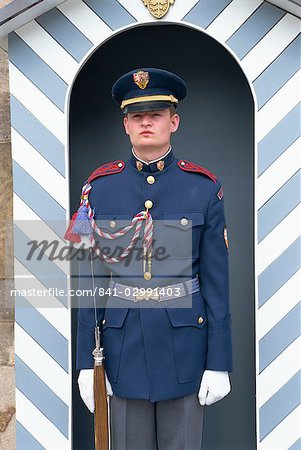 Guard at Prague Castle, Prague, Czech Republic, Europe