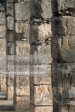 The group of a thousand columns Chichen Itza, UNESCO World Heritage Site, Yucatan, Mexico, North America