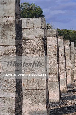 Die Gruppe der tausend Säulen, Chichen Itza, Yucatan, Mexiko, Mittelamerika