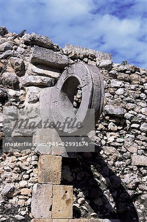 Détail, jeu de balle, site maya, Uxmal, UNESCO World Heritage Site, Yucatan, Mexique, Amérique du Nord